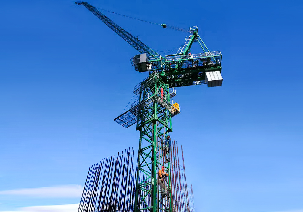 QTD80 Luffing-Jib Tower Crane 6T Jib Lengde 40m